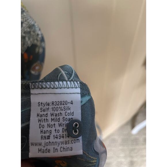 Johnny Was Baize Dress and slip Size small 100% silk Floral Maxi new with tags - Picture 3 of 5